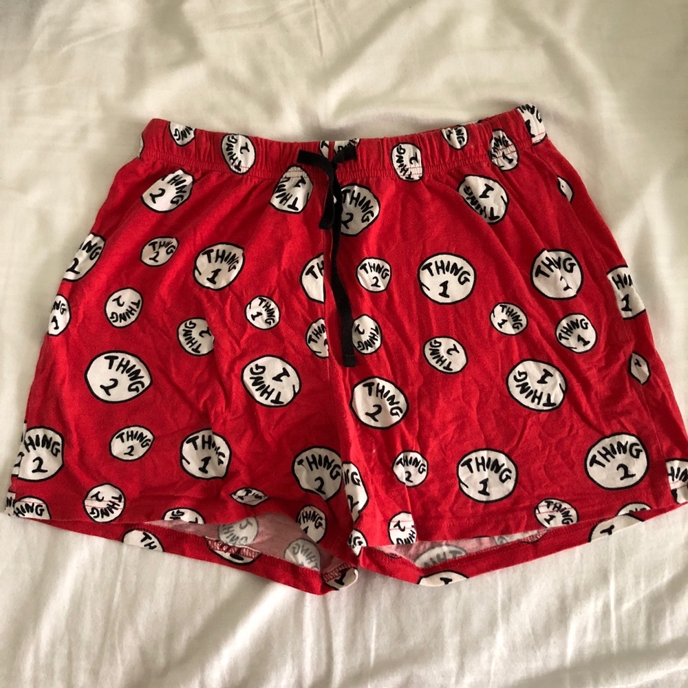 Cat in the Hat Thing 1 Thing 2 pajama shorts